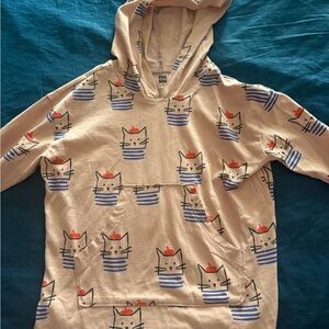 Tea Collection Cream Cat Print Hoodie